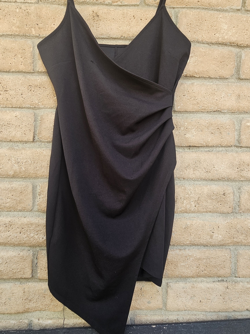 Black Draped Slip Dress - Women